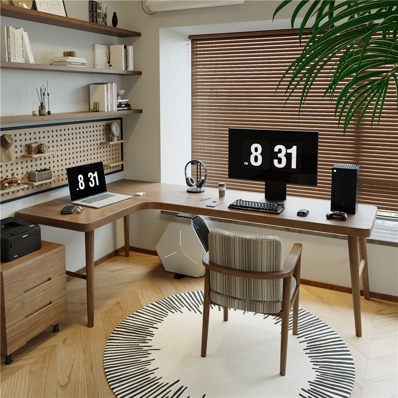 Carefully Selected Solid Wood Corner Window Desktop Computer Table Simple Corner Desk Bedroom Home Office Desk E-Sports Table