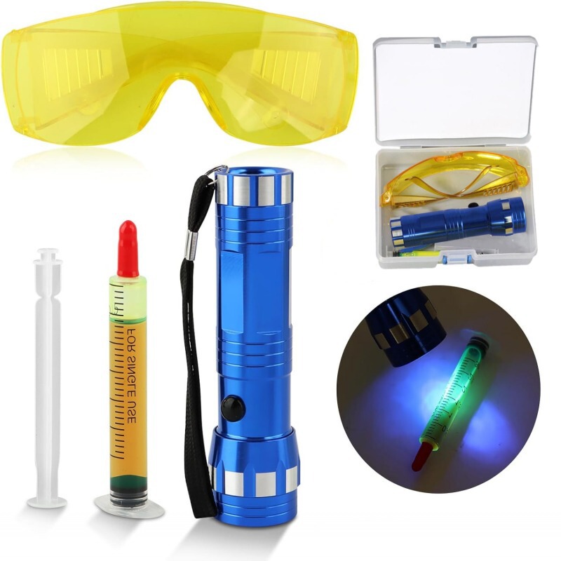 Car Air Conditioner Repair Leak Detection Tool Leak Detection Fluorescent Agent Household Refrigerator Freon Cold Storage Freezer Leak Detection Flashlight