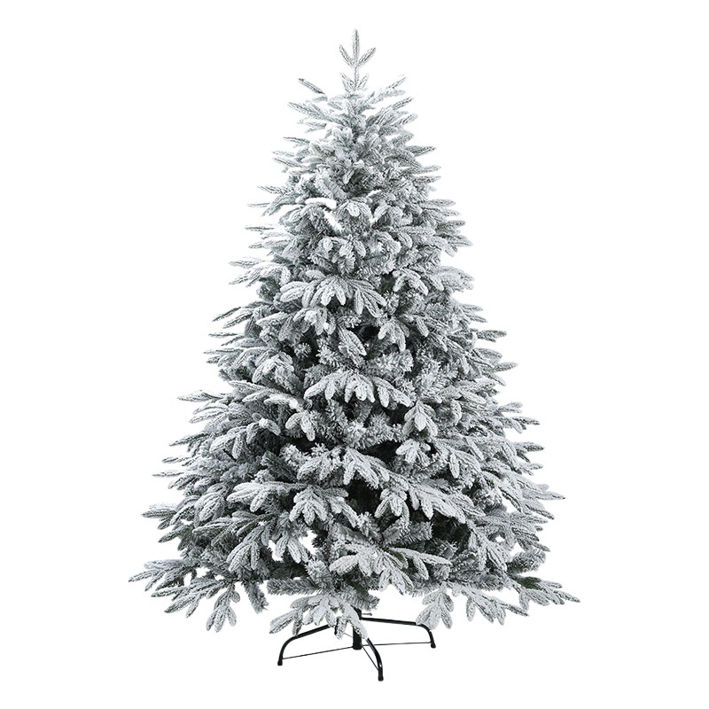 Árbol de Navidad de lujo mixto de PE, cubierto de nieve, decoración de 240 cm para escaparates de centros comerciales.