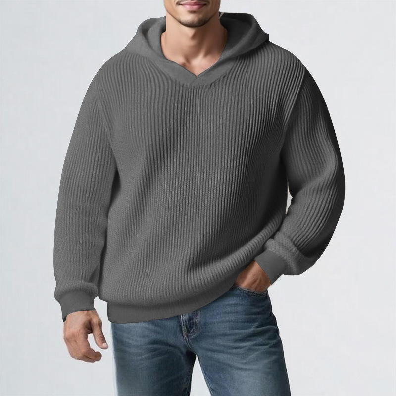 Herren Kapuzenpullover Strickjacke Für Herbst Und Winter_voghion.com
