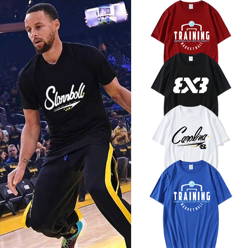 American Shooting Training Suit Short-sleeved Sports T-shirt Men's 3x 3 Basketball Fitness Running Basketball Suit Men's and Women's Summer