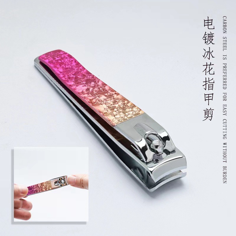 Suministro directo transfronterizo manicura uñas de alta gama colorido Acero inoxidable galvanoplastia manicura herramienta uñas tijeras titular de la tarjeta independiente