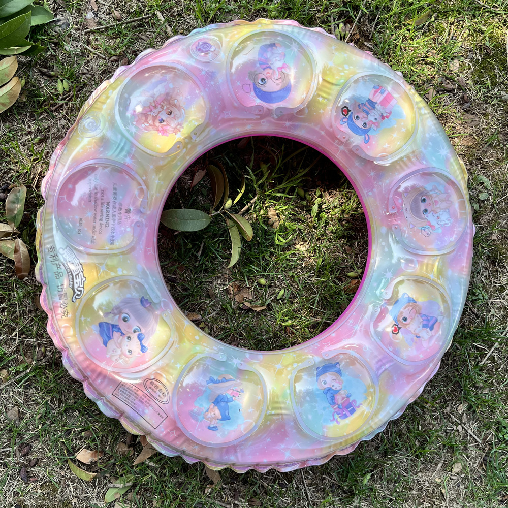 Anillo de natación para niños Anillo de natación de cristal de doble capa Dibujos animados engrosados Axilas para niños Anillo salvavidas Juguetes de agua Suministros de agua
