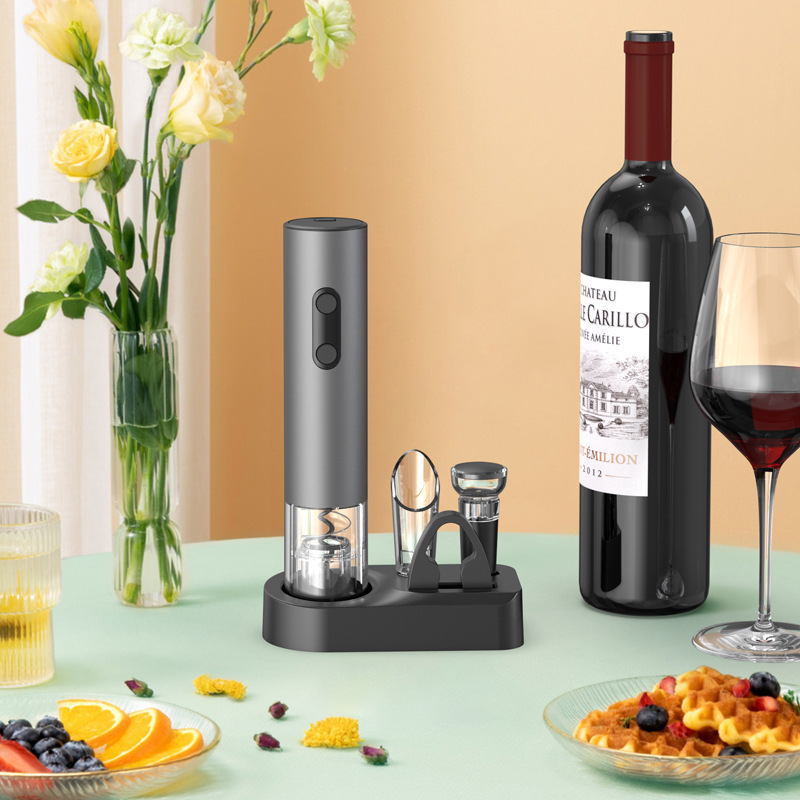 Abrebotellas de vino tinto recargable abrebotellas eléctricas abrededor automático corcho de vino tinto decantador juego de caja de regalo