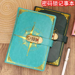 密码本复古带锁A5加厚笔记本日韩简约学生书写日记本支持定制批发