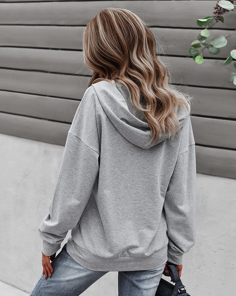 women s solid color long-sleeved hoodie with pocket nihaostyles clothing wholesale NSDY73983