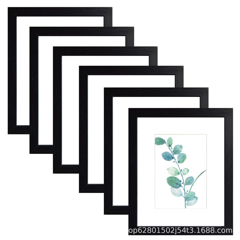 Cross-Border Simple Wooden Photo Frame Five-Piece Set DIY Photo Wall 8inch A4A3 Can Be Placed or Hung Factory Direct Sales Picture Frame