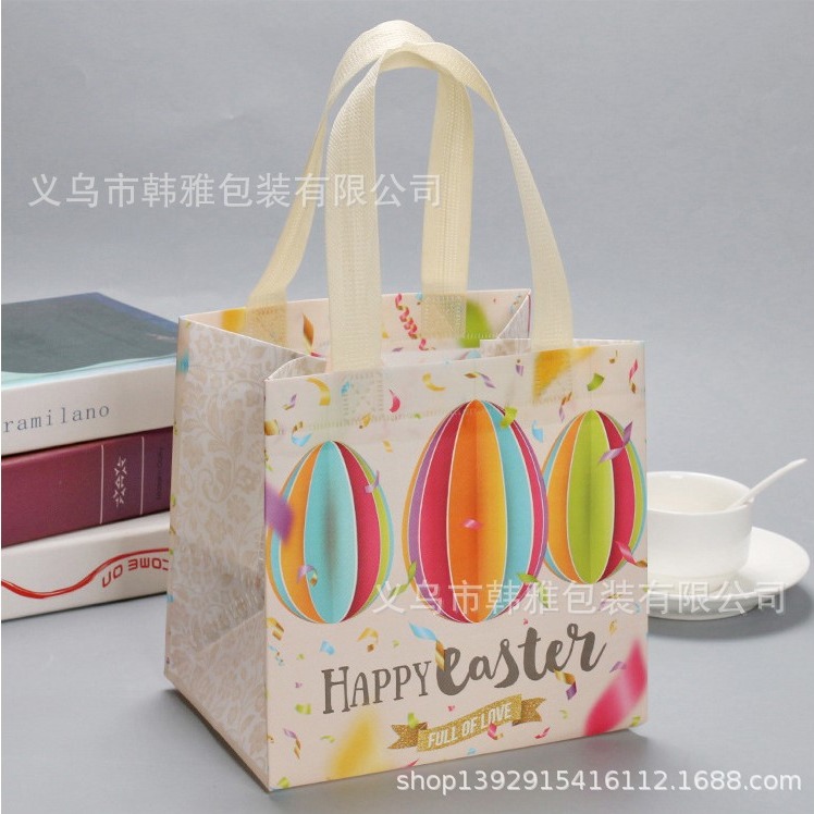 Transfronterizo en stock Bolsa de regalo de Pascua Bolso de dibujos animados no tejido Bolso de decoración de fiesta tridimensional grande traje