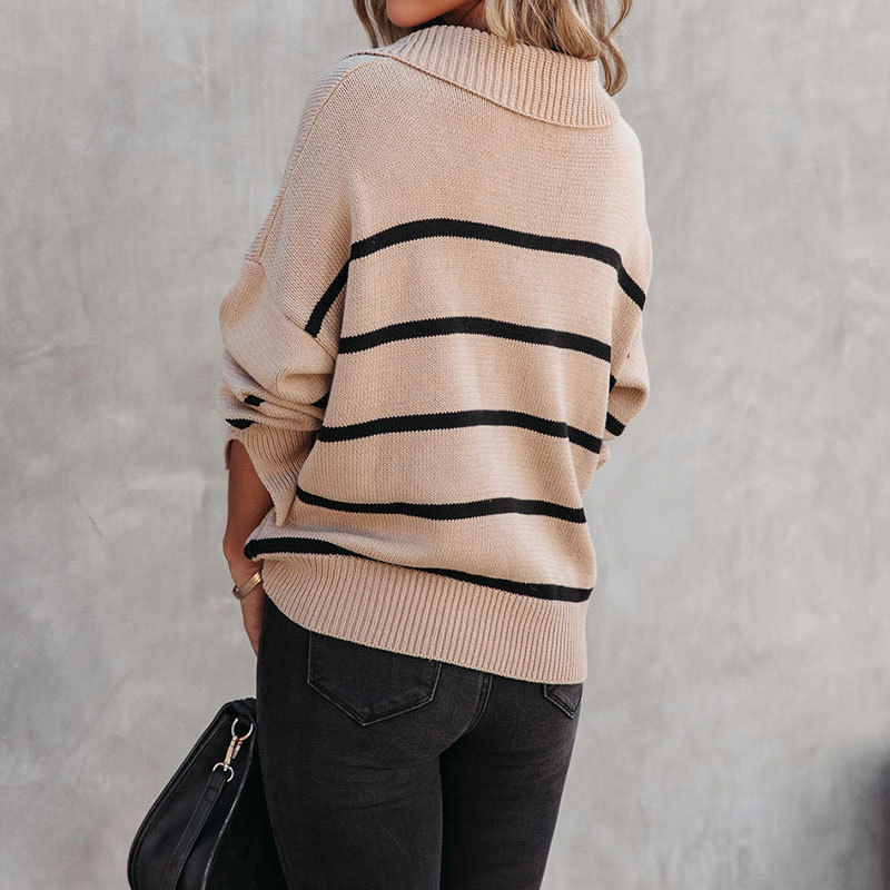 Women's Sweater Long Sleeve Sweaters & Cardigans Casual Stripe display picture 2
