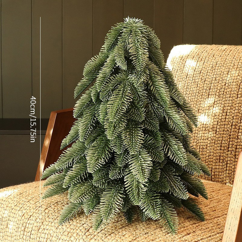 Shengyuan nuevo set de árbol de Navidad de bolas rojas y blancas, decoración de la atmósfera de Navidad, escritorio, árbol de Navidad de pino