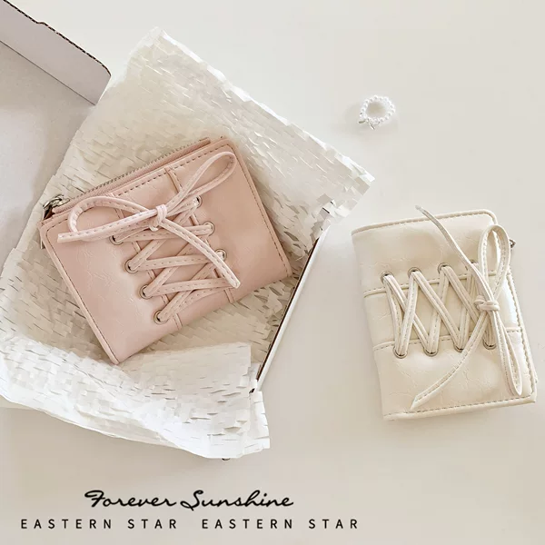 Lace Bow 80% off ~Y2K Leather Ins Popular Miu Series Large Capacity Women's Wallet Korean Style Simple Spot