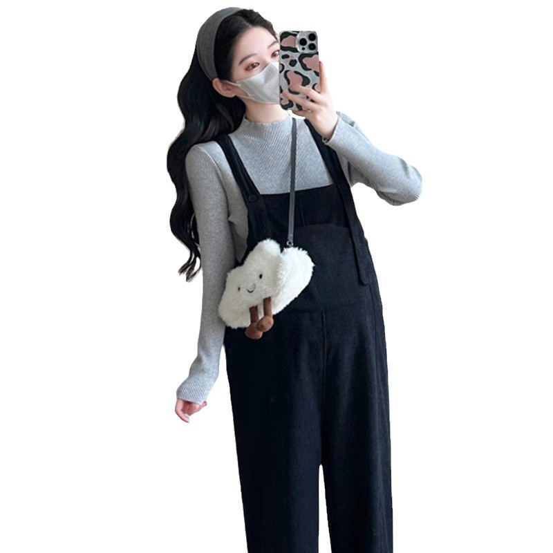 재고 임산부의 작업복 가을과 겨울 새 기모 두껍게 느슨하게 조정가능한 임산부의 작업복