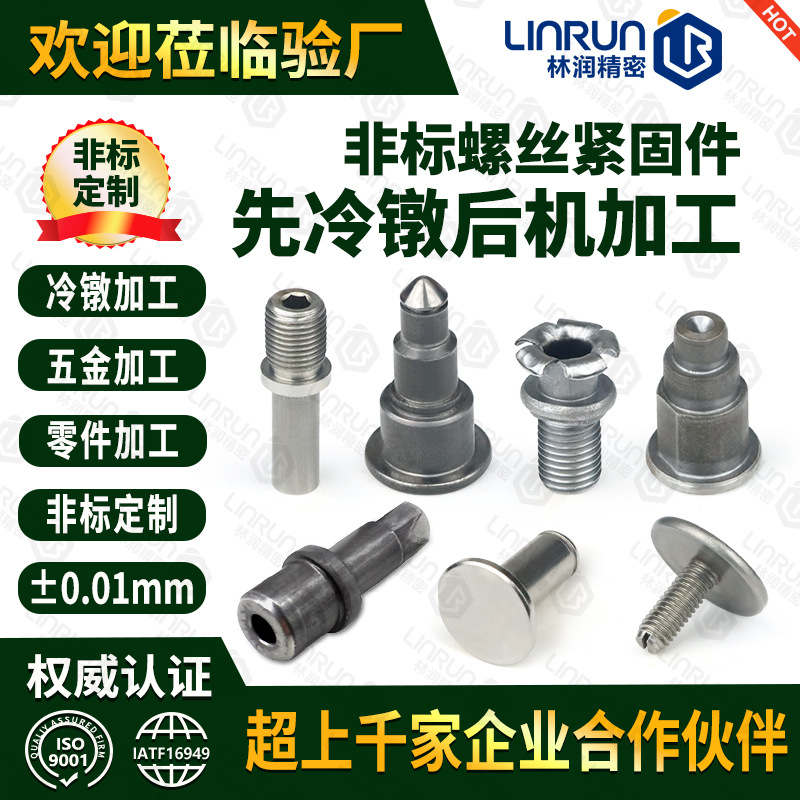 多工位冷镦加工 冷镦非标五金零配件冷墩异型螺丝T型台阶螺母加工