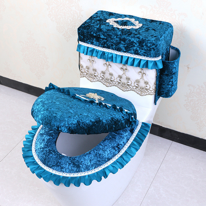トイレカバー 3点セット 収納式トイレマット オールシーズン万能 ジッパーとベルクロの兼用トイレマット|undefined