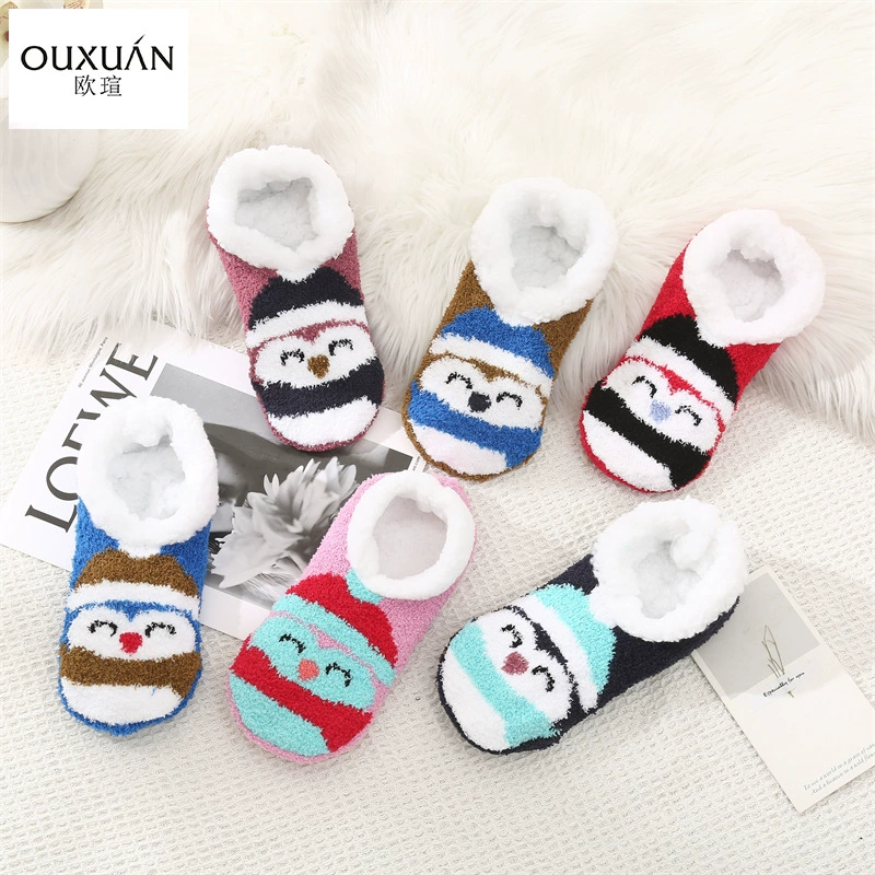 Напольники осенне-зимние комнатные домашние женские утепленные Нескользящие туфли и носки кросс-Бордер