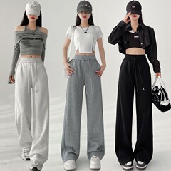 アメリカの白いスポーツパンツの女性2024春のゆったりとした痩せたカジュアルな小柄なガードル