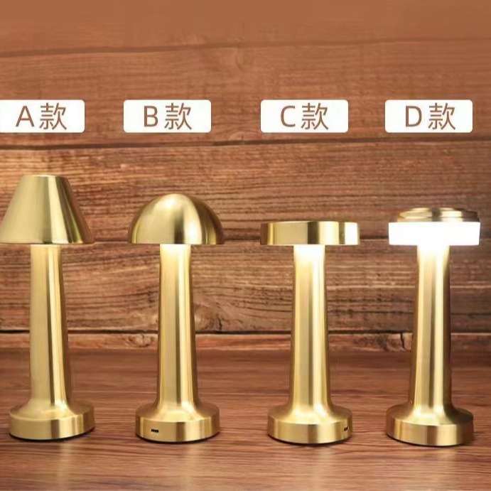 Factory direct supply led modern metal bar restaurant charging three-color touch stepless dimming atmosphere night light