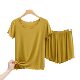Thin cotton rib short-sleeved shorts suit women's pajamas can be worn outside to show temperament modal comfortable fashion homewear