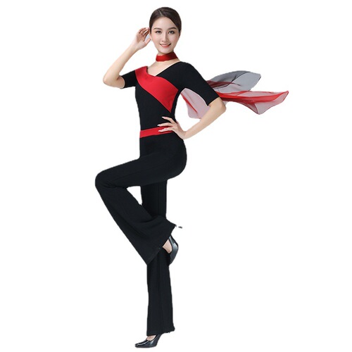 New spring body suit training suit for female students high-end modern dance ballet suit training suit long sleeves