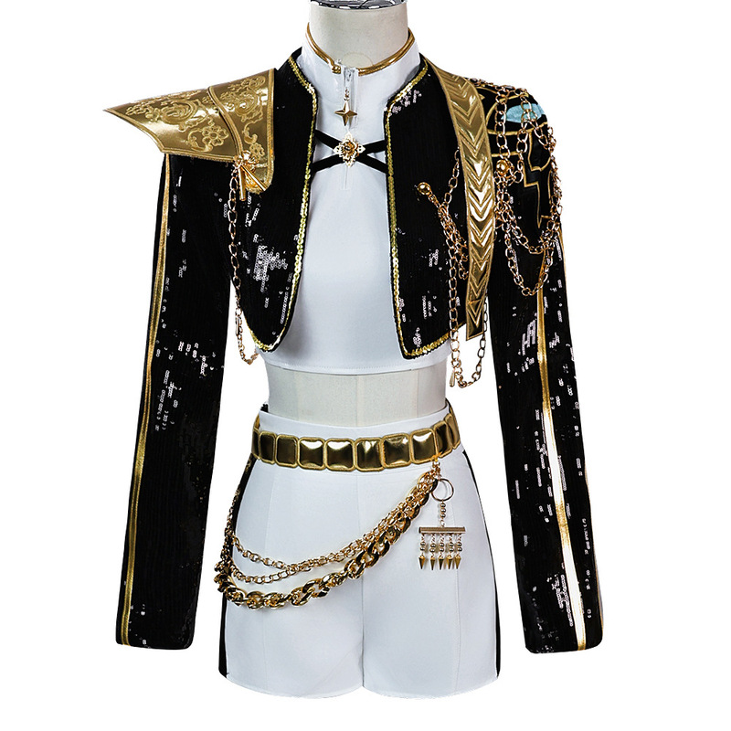 Kpop猎魔女团cos服Golden打歌服佐伊鲁米米拉黑金cosplay服装跨境|undefined