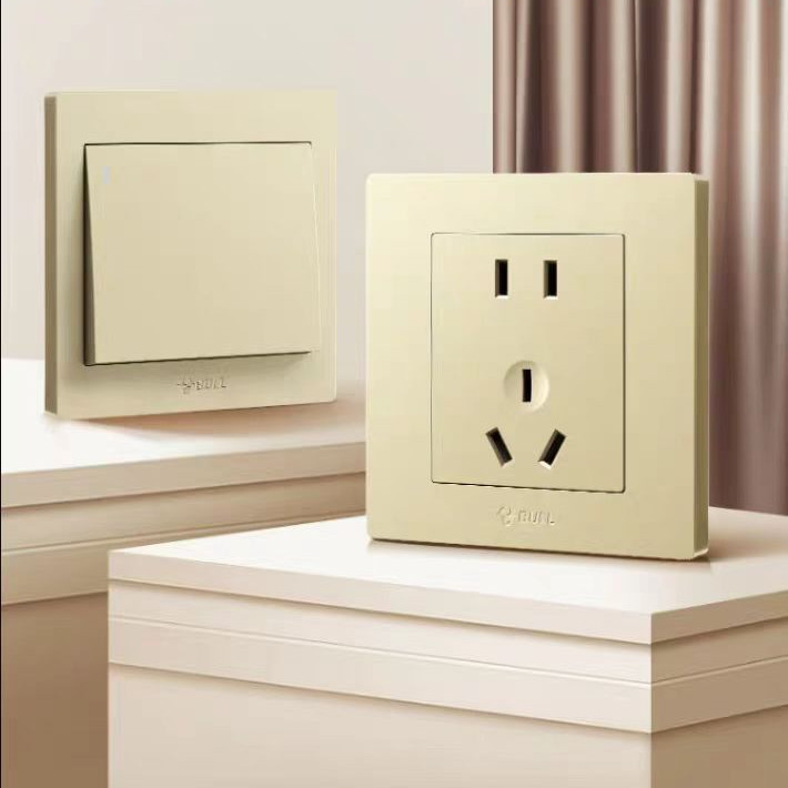 Bull Champagne Gold Switch Socket Light Luxury Home Decor Selection Flame Retardant Household Wall Panel Set Bull Champagne Gold Switch Socket Light Luxury Home Decor Selection Flame Retardant Household Wall Panel Set