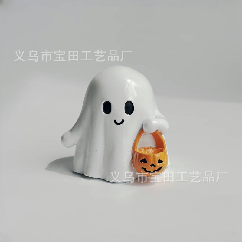 国境を越えた新しいハロウィンかわいい白いゴーストパーティーの装飾中庭の装飾品研究デスクトップの装飾小さな装飾品|undefined