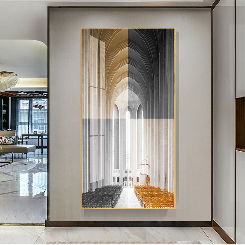 几何抽象落地画客厅酒店宾馆玄关壁画现代轻奢极简装饰画批发