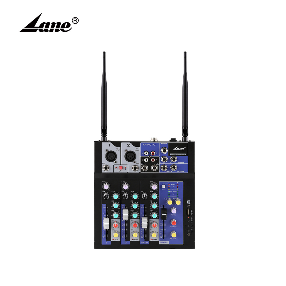 lane莱茵F4—2W调音台 4路带混响USB舞台演出K歌调音台