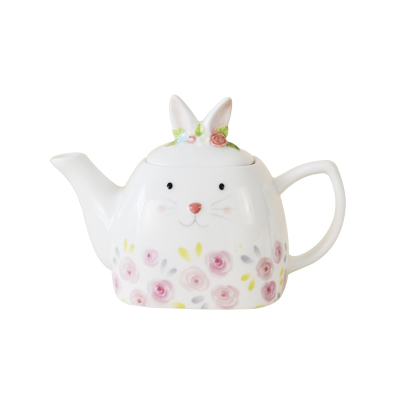 Heranwell Estilo nórdico ins lindo tetera de cerámica grande fresco conejo Kung Fu perfumado té tetera té de la tarde