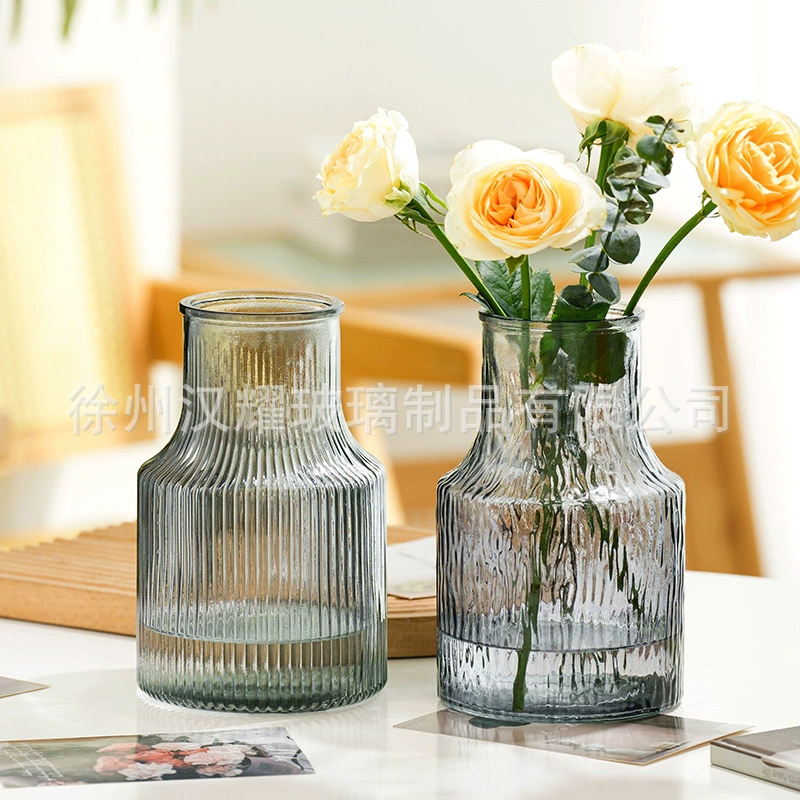 Большой живот ледник ваза в европейском стиле стеклянная простая Цветочная декоративная бутылка для гостиной Цветы Роза цветок лилии богатая бамбуковая бутылка