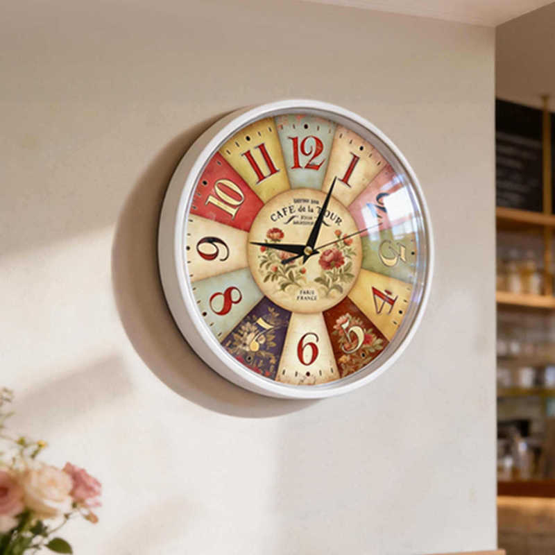 Manufacturer Wholesale Cross-Border American Retro Restaurant Clocks, Wall Clocks for Bars and Cafes, High-End Wall Clocks