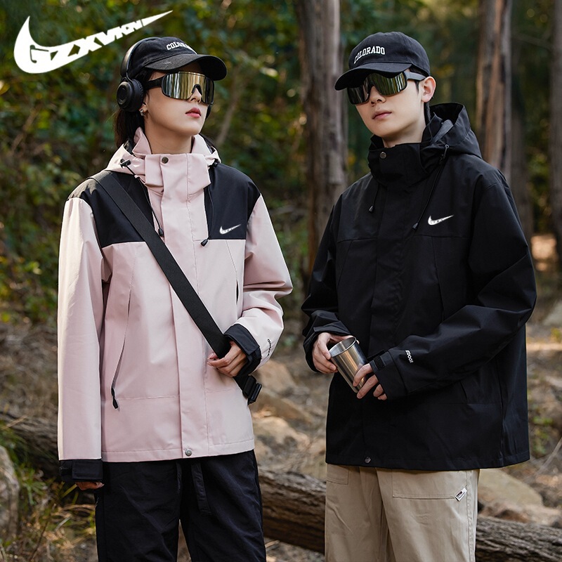 Men's 2026 Spring and Autumn Windbreaker Jacket, Single Layer Outdoor Thin Color-Block Hiking Jacket, Couple's Coat for Women