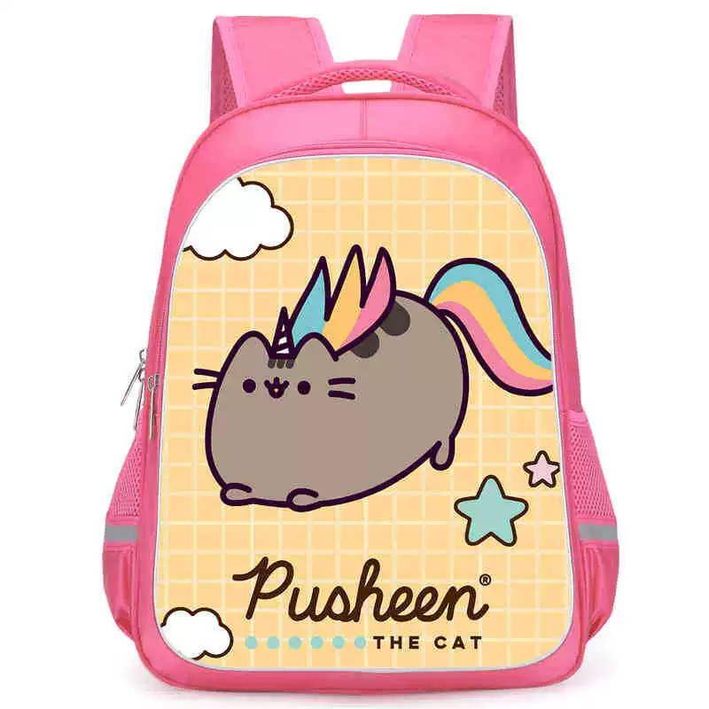 Рюкзак учебный Pusheen Fat Jimao с принтом периферийного типа, через стекло, зарубежная торговля, школьный рюкзак