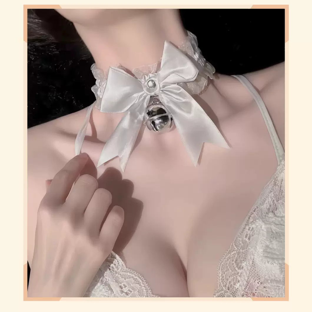 情趣内衣配饰铃铛甜美蝴蝶结项链纯欲调情蕾丝装饰锁骨项链8101