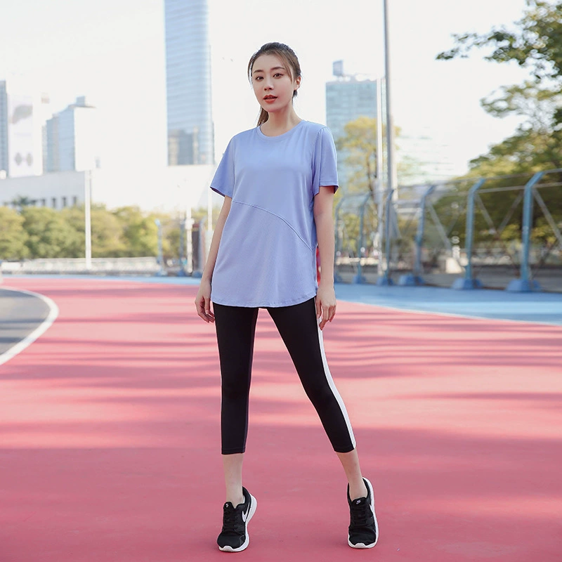 Спортивная футболка больших размеров, женская летняя свободная одежда для бега 200 кг, тренировочная быстросохнущая одежда для фитнеса, костюм для йоги с короткими рукавами для полных девочек