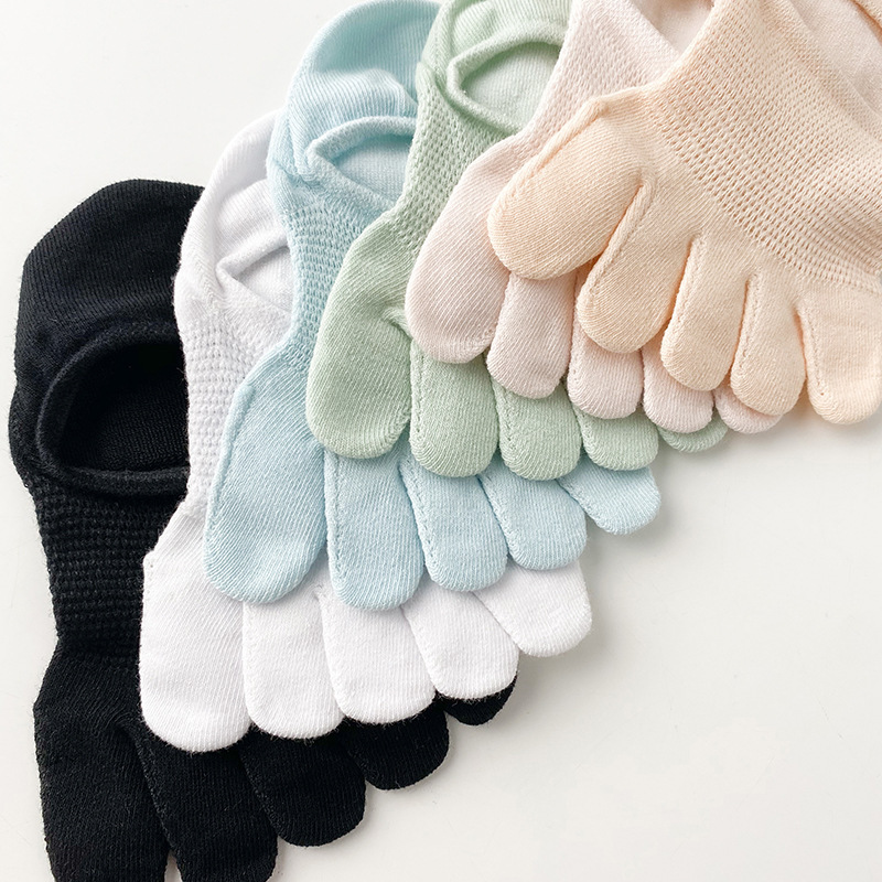 女性用5本指ソックス、女性用インビジブルソックス、夏用薄手メッシュ通気性ソックス、分割つま先レディースソックス|undefined