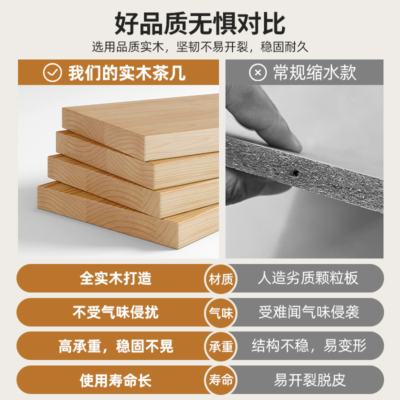 Mesa de té sala de estar nueva tabla de té plegable de madera sólida simple y moderna pequeña casa de alquiler de mesa pequeña