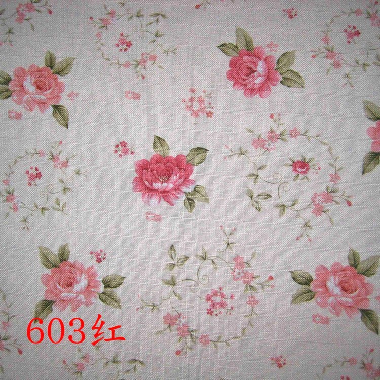 箱包坐垫布料装饰布十字格麻布提花爱心环花纹十字格竹节印花布