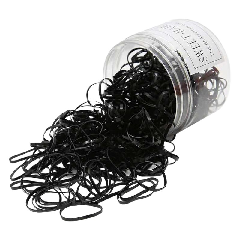 Cuerda de pelo para niños banda de goma desechable niñas bebé fuerte tirón constantemente negro pequeña banda de pelo no duele accesorios para el cabello de color