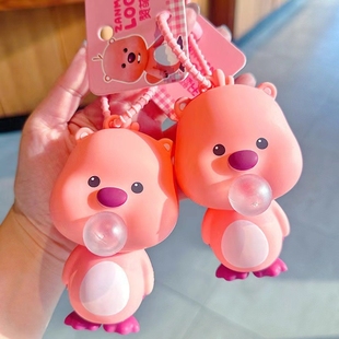 Ruby Spit Bubble Pinch Music Decompression Keychain Cute Loopy Beaver Bag Pendant Ruby Spit Bubble