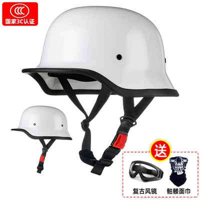 Motosiklet dəbilqələri: Half Helmets, Pedal Motorcycles, Lightweight - m-pearl-white-solid-color-versatile