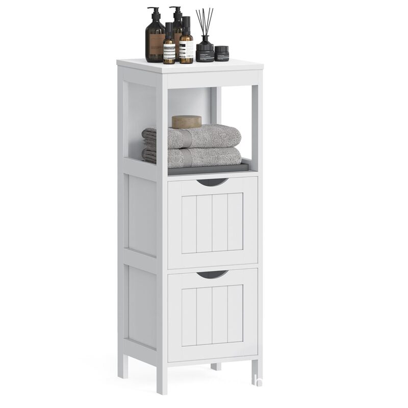 Bathroom Floor Cabinet,Bathroom Storage Organizer Rack,Multi-Purpose Corner Unit,2 Drawers Bathroom Storage Cabinet