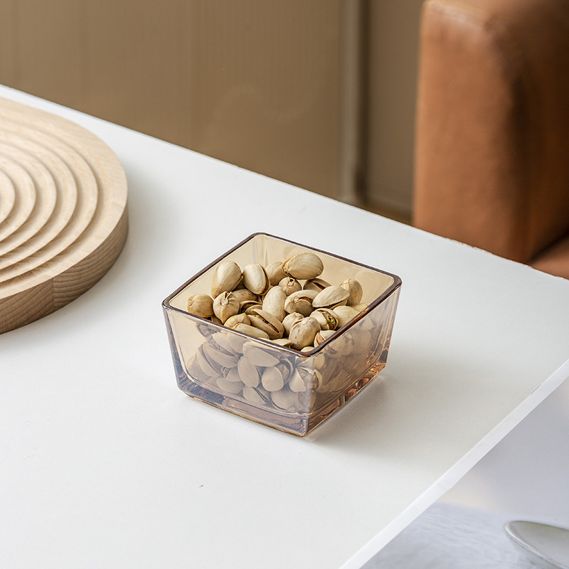 Plato de frutas de vidrio, plato de frutas de lujo ligero casero con cubierta de barra KTV creativo de bocadillos, plato de bocadillos