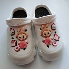 かわいい漫画のケーキラブブ diy 靴フラワーシューズバックル下駄取り外し可能な靴の装飾