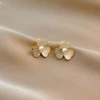 Earrings, four-leaf clover
