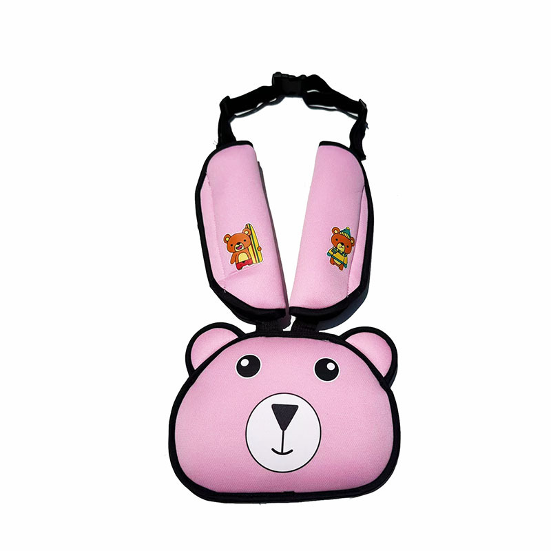 Bear Head Auxiliary Safety Belt Limiter Holder Car Kids Safety Belt Adjustment Anti-Stranglehold Shoulder Protector