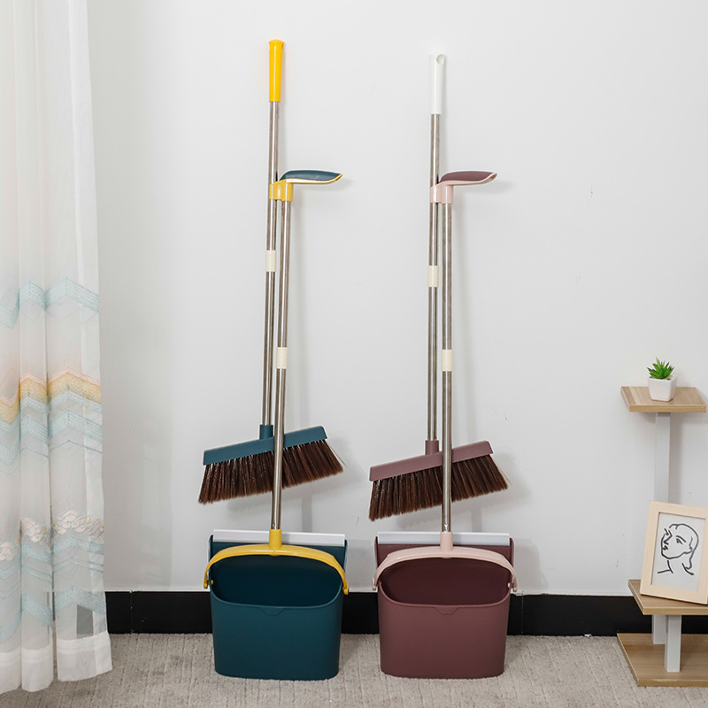 빗자루 쓰레받기 세트 조합 가정용 부드러운 머리 단일 빗자루 헤어 프리 청소 빗자루 매칭 쓰레받기 물 긁기 유물