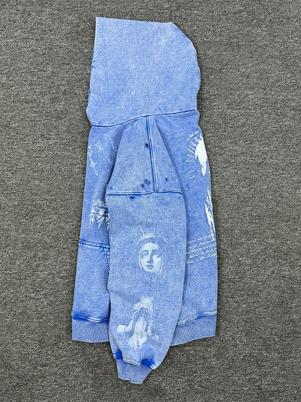 GMABCD vintage washed distressed graphic hoodie detail 1