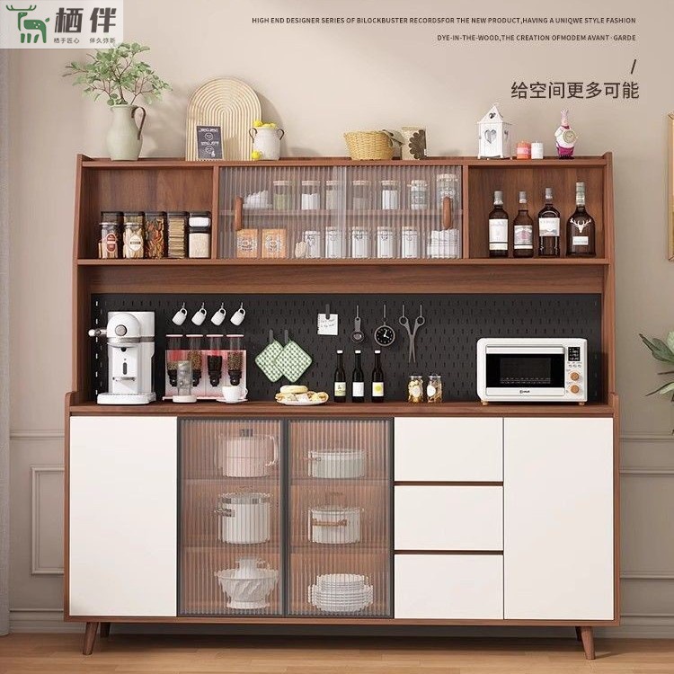 Solid Wood Sideboard Home Nordic Tea Living Room Integrated Multi-Functional Wine Cabinet Wall Kitchen Storage Cabinet