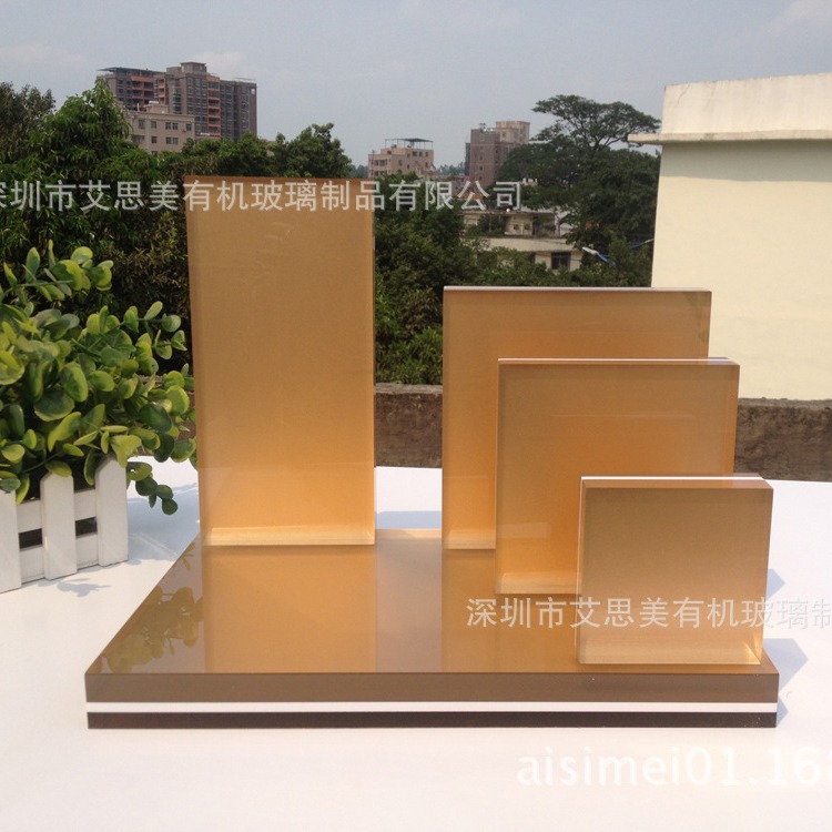 土豪金有机玻璃展示块 闪金色亚克力珠宝展示陈列道具生产厂家